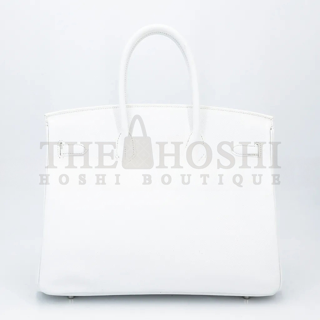 H**me5 BIRKIN 30 SWIFT LEATHER PURE WHITE SILVER BUCKLE H049352CK21 (30*23*15cm) Master Quality